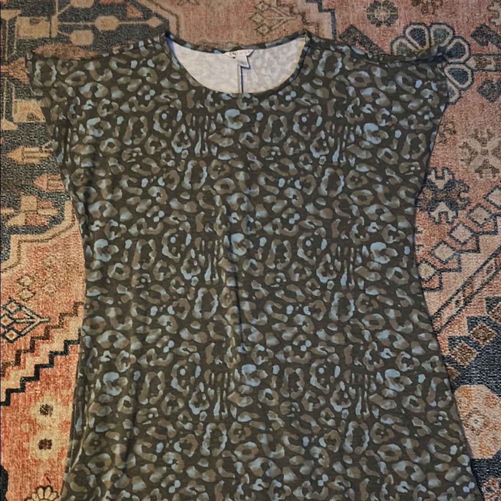Cato Blue and Brown Leopard Print Dress